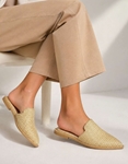 Εικόνα από Mules μυτερά ψάθινα flat Ελληνικής Κατασκευής Πούρο