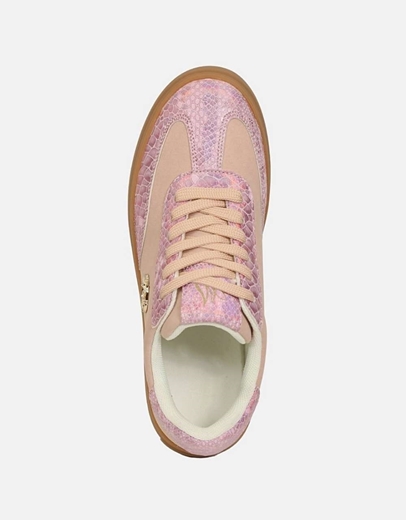 Εικόνα της Γυναικεία sneakers δίπατα με συνδιασμό υλικών Ροζ