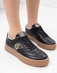 Εικόνα από Γυναικεία sneakers δίπατα με λεπτομέριες animal print Μαύρο