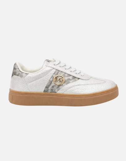 Εικόνα της Γυναικεία sneakers δίπατα με λεπτομέριες animal print Ασημί