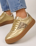 Εικόνα από Γυναικεία sneakers δίπατα με λεπτομέριες animal print Χρυσό