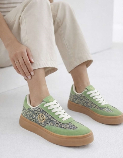Εικόνα της Γυναικεία sneakers δίπατα με ιδιαίτερο σχέδιο Πράσινο