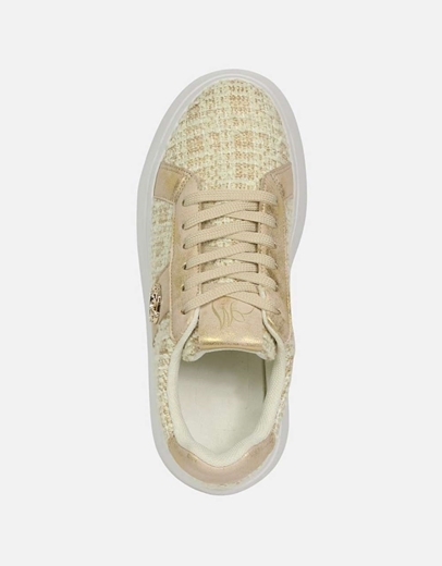 Εικόνα της Γυναικεία sneakers με διπλή σόλα και πλεκτή υφή Μπεζ