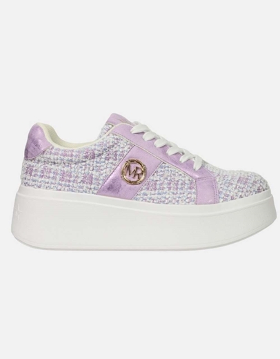 Εικόνα της Γυναικεία sneakers με διπλή σόλα και πλεκτή υφή Μωβ
