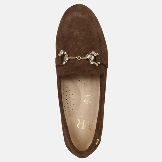 Εικόνα της Δερμάτινα loafers Ελληνικής κατασκευής με αγκάφα strass
