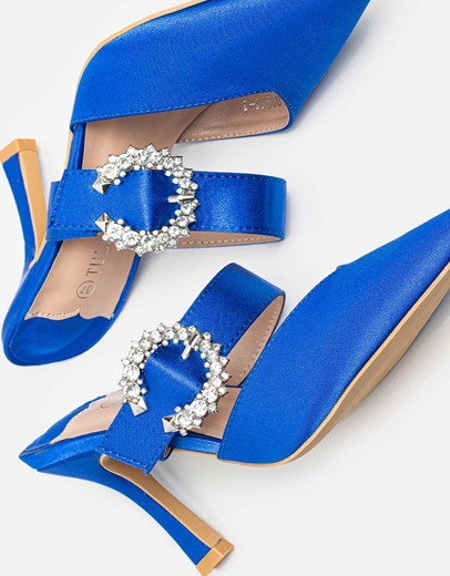 Εικόνα της Mules μυτερό open heel Μπλε