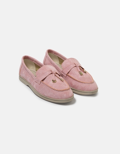 Εικόνα της Flat loafers με διακοσμητικά στοιχεία Ροζ