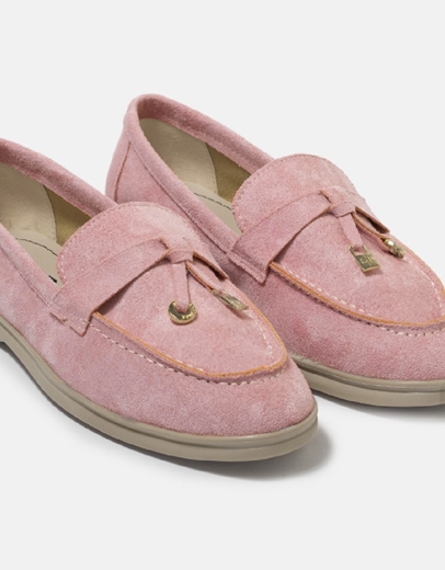 Εικόνα της Flat loafers με διακοσμητικά στοιχεία Ροζ