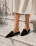 Εικόνα από Δερμάτινα mules suede Ελληνικής Κατασκευής Μαύρο