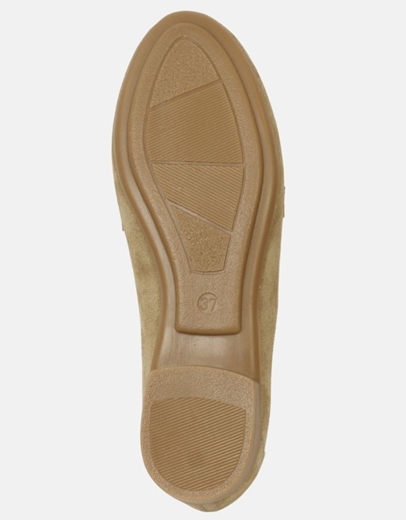 Εικόνα της Δερμάτινα loafers Ελληνικής κατασκευής με αγκάφα strass Μπεζ