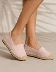 Εικόνα από Flat suede εσπαντρίγιες σε απλή γραμμή Ροζ