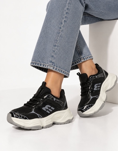 Εικόνα της Γυναικεία sneakers με chunky σόλα Μαύρο